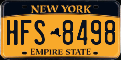 NY license plate HFS8498