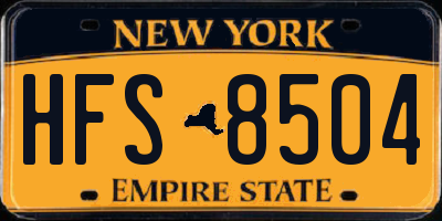 NY license plate HFS8504