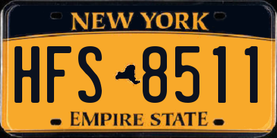 NY license plate HFS8511