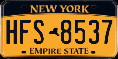 NY license plate HFS8537