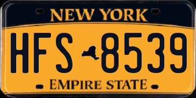 NY license plate HFS8539