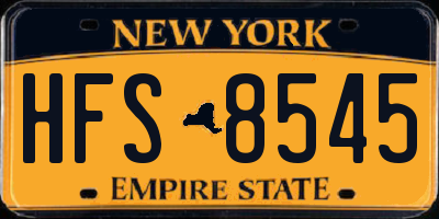 NY license plate HFS8545