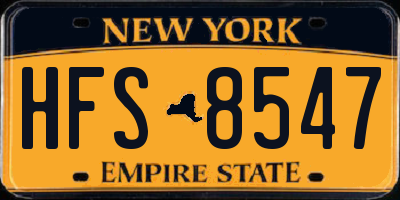 NY license plate HFS8547