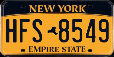 NY license plate HFS8549