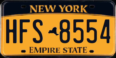 NY license plate HFS8554