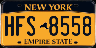 NY license plate HFS8558