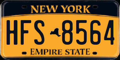 NY license plate HFS8564