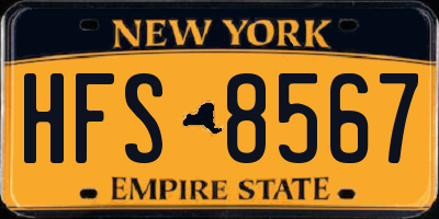 NY license plate HFS8567