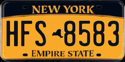 NY license plate HFS8583