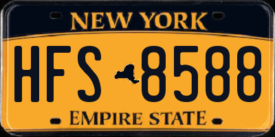 NY license plate HFS8588