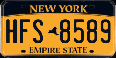 NY license plate HFS8589
