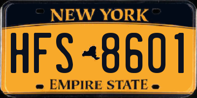 NY license plate HFS8601