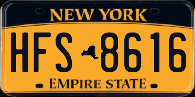 NY license plate HFS8616