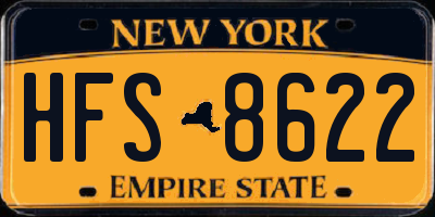 NY license plate HFS8622