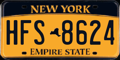 NY license plate HFS8624