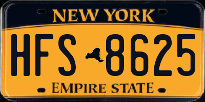NY license plate HFS8625