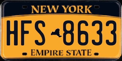 NY license plate HFS8633