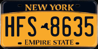 NY license plate HFS8635