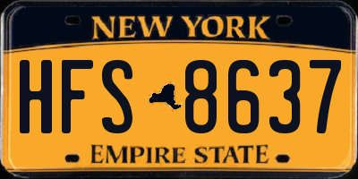 NY license plate HFS8637