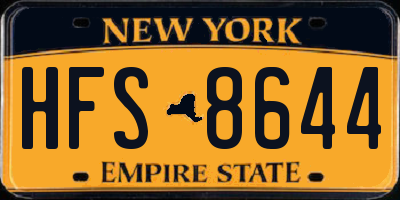NY license plate HFS8644