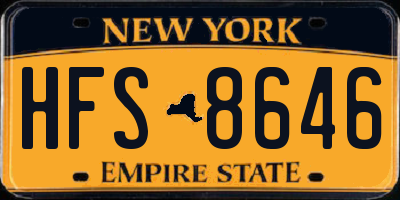 NY license plate HFS8646