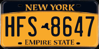 NY license plate HFS8647