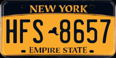 NY license plate HFS8657