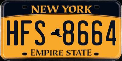 NY license plate HFS8664