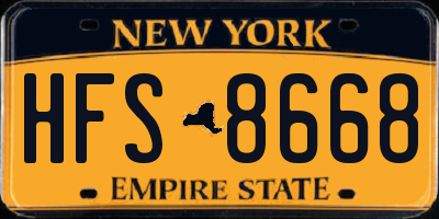NY license plate HFS8668