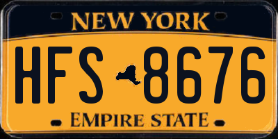NY license plate HFS8676