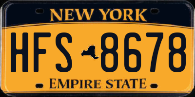 NY license plate HFS8678