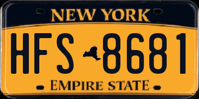 NY license plate HFS8681