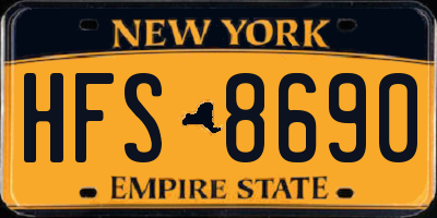 NY license plate HFS8690