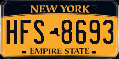 NY license plate HFS8693