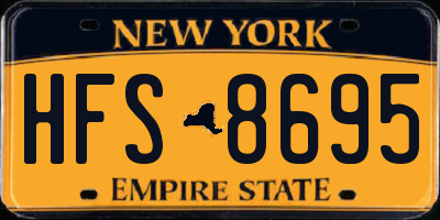 NY license plate HFS8695