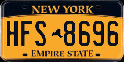 NY license plate HFS8696
