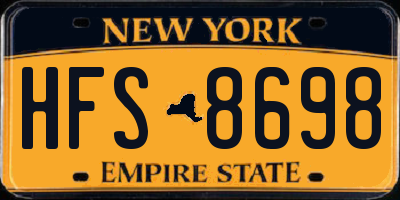 NY license plate HFS8698