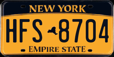 NY license plate HFS8704