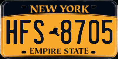 NY license plate HFS8705