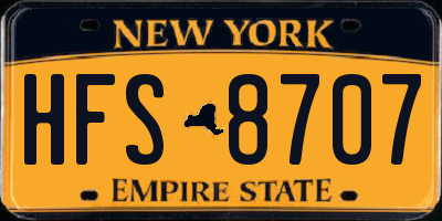 NY license plate HFS8707