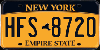NY license plate HFS8720