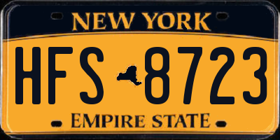 NY license plate HFS8723