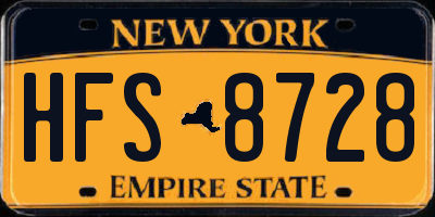 NY license plate HFS8728