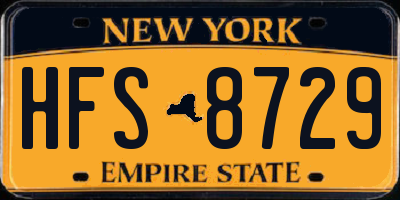 NY license plate HFS8729