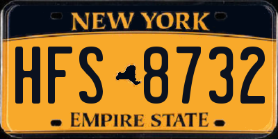 NY license plate HFS8732