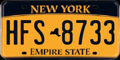 NY license plate HFS8733