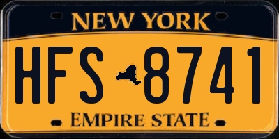 NY license plate HFS8741
