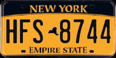 NY license plate HFS8744