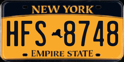 NY license plate HFS8748