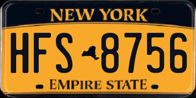 NY license plate HFS8756